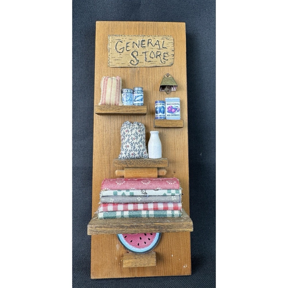 Vintage General Store 8.5" X 3" Trinket Display  Shelf Wall Decor